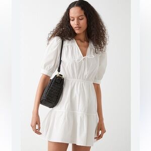 & Other Stories white puff sleeve tiered Mini Dress Size 6